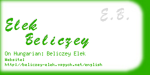 elek beliczey business card